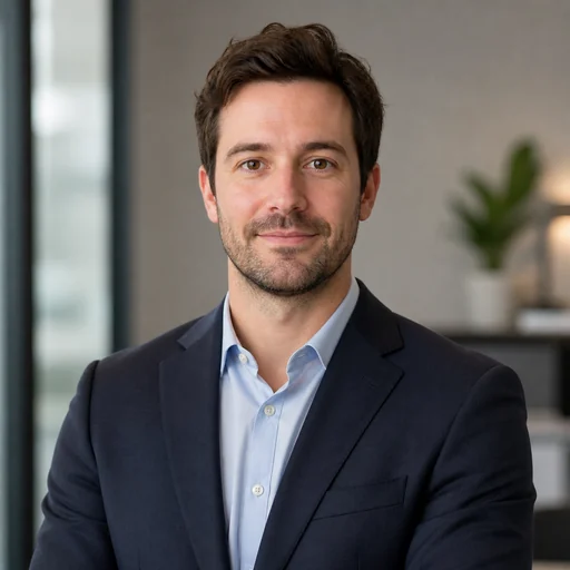 After — fictional Accountant Headshot result, same subject