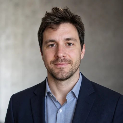 After — fictional Close-up Professional Headshot result, same subject