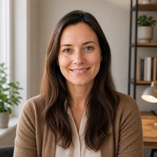 After — fictional Freelancer Headshot result, same subject