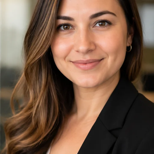 After — fictional LinkedIn headshot result, same subject