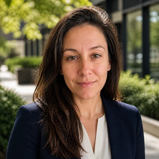 After — fictional Outdoor Professional Headshot result, same subject