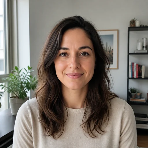Before — fictional casual source photo for Founder Headshot, same subject
