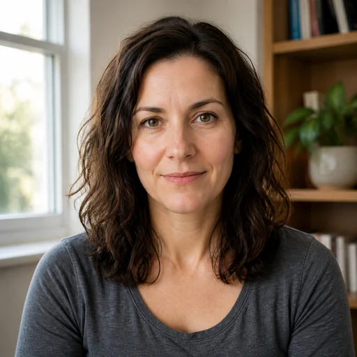 Before — fictional casual source photo for Lecturer Headshot, same subject