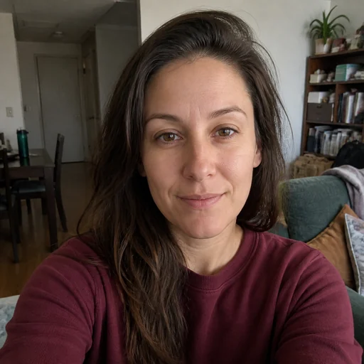 Before — fictional casual source photo for Outdoor Professional Headshot, same subject