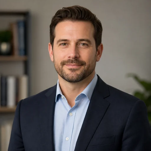 Fictional AI-generated male accountant headshot sample