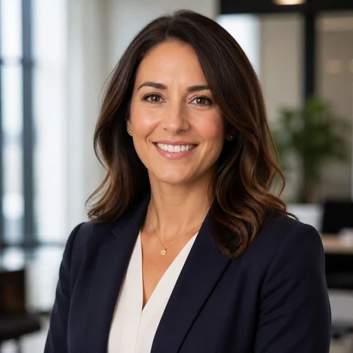 Fictional AI-generated female business headshot sample