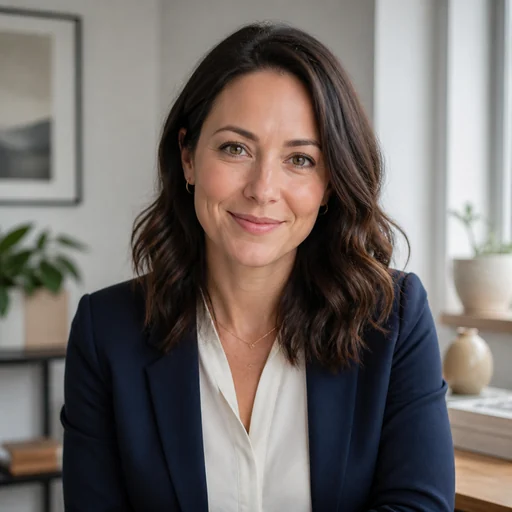 Fictional AI-generated female freelancer headshot sample