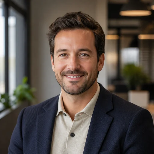 Fictional AI-generated male HR manager headshot sample
