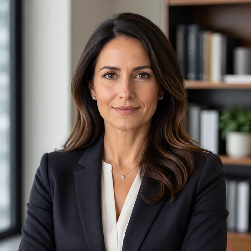Fictional AI-generated female lawyer headshot sample