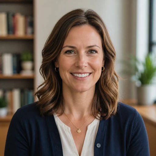 Fictional AI-generated female teacher headshot sample
